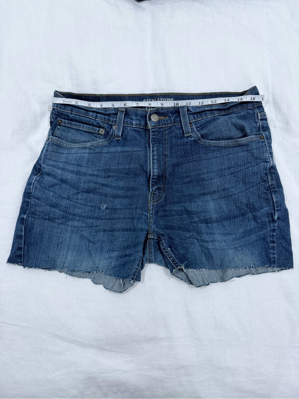 Upcycled Levi Raw-Hem Denim Shorts